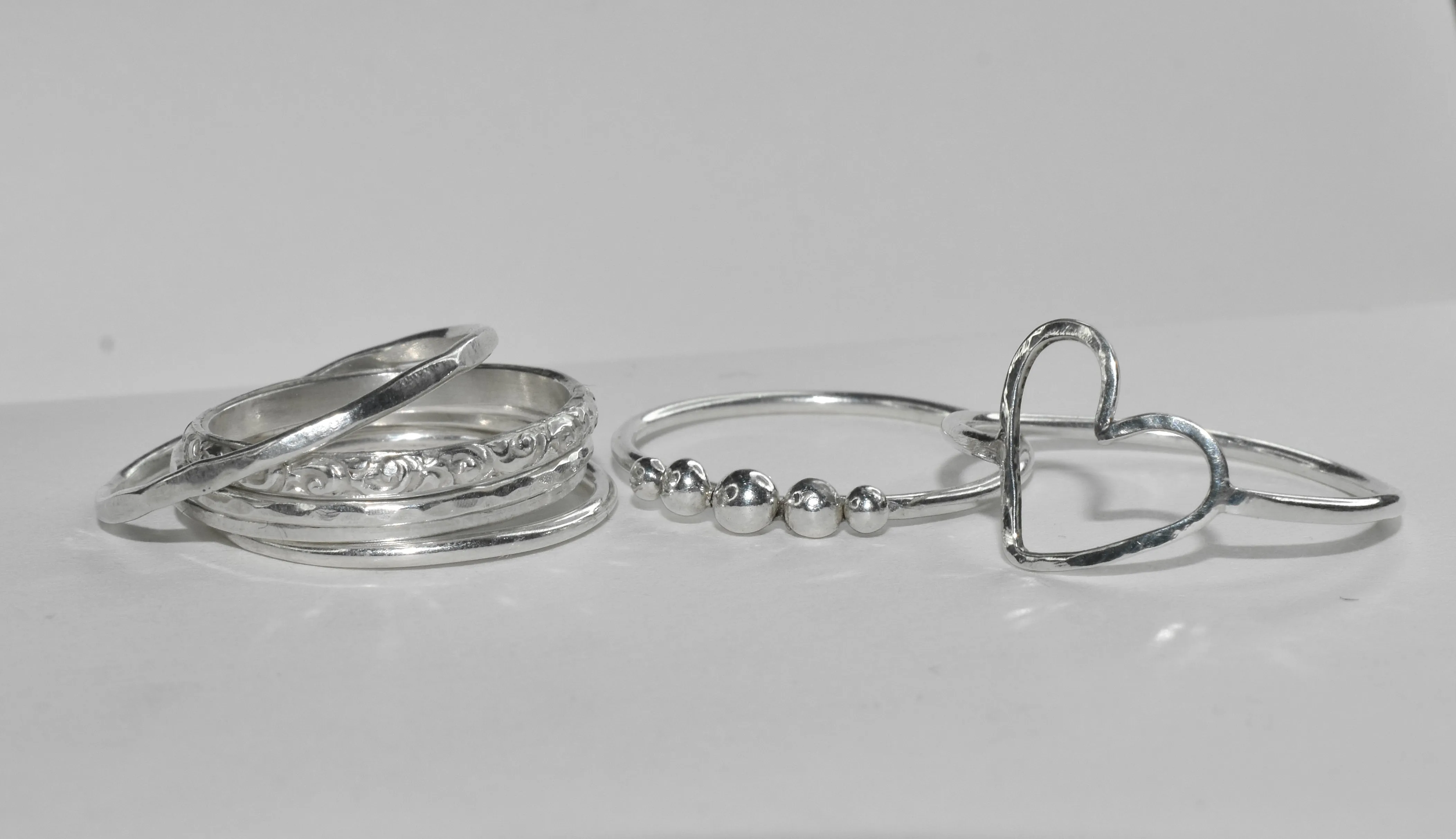 Le Floral | Simple Sterling Silver Floral Stacker Band