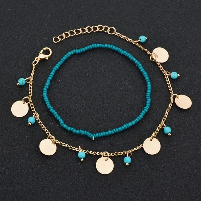MissCyCy Bohemian Beads Ankle Bracelet for Women