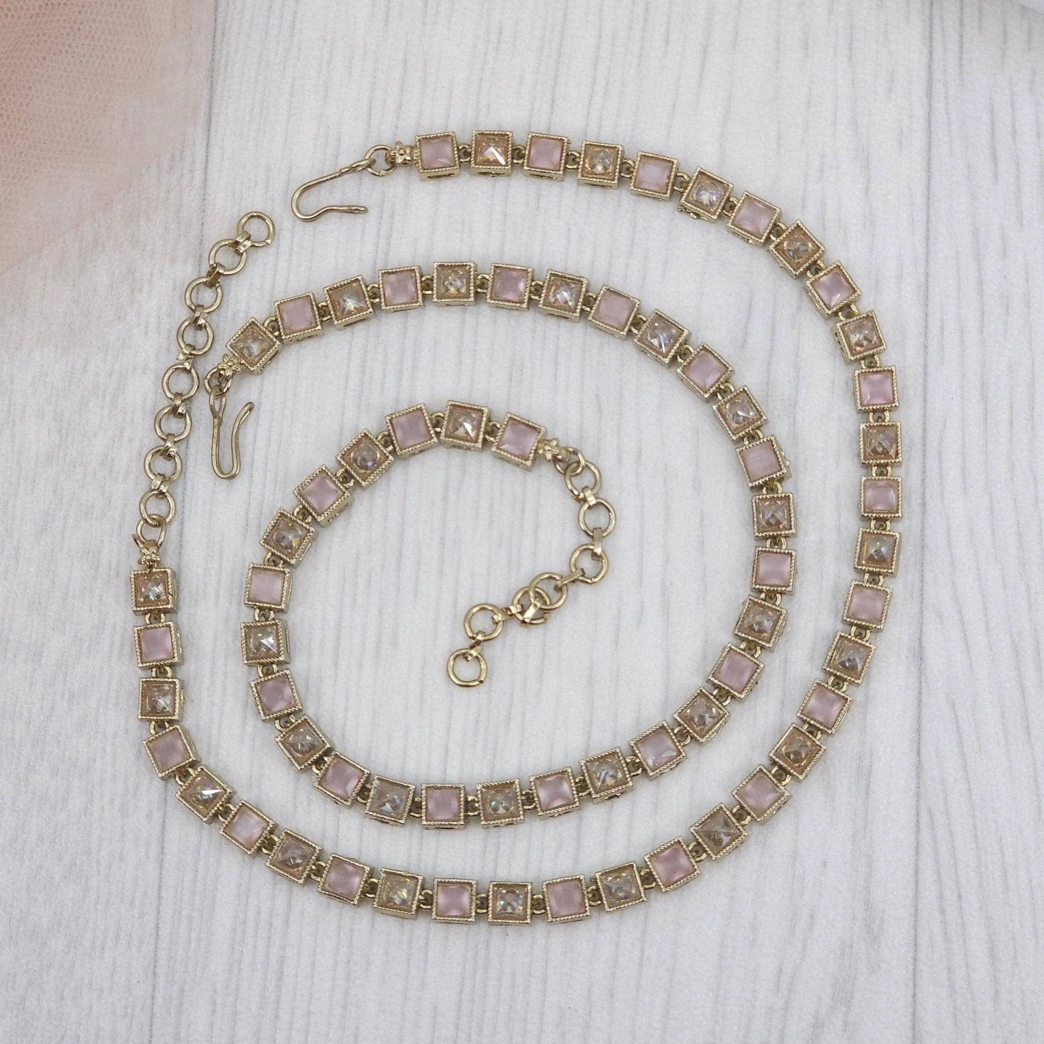 Monalisa Antique Gold Polki detailed Anklets - Square