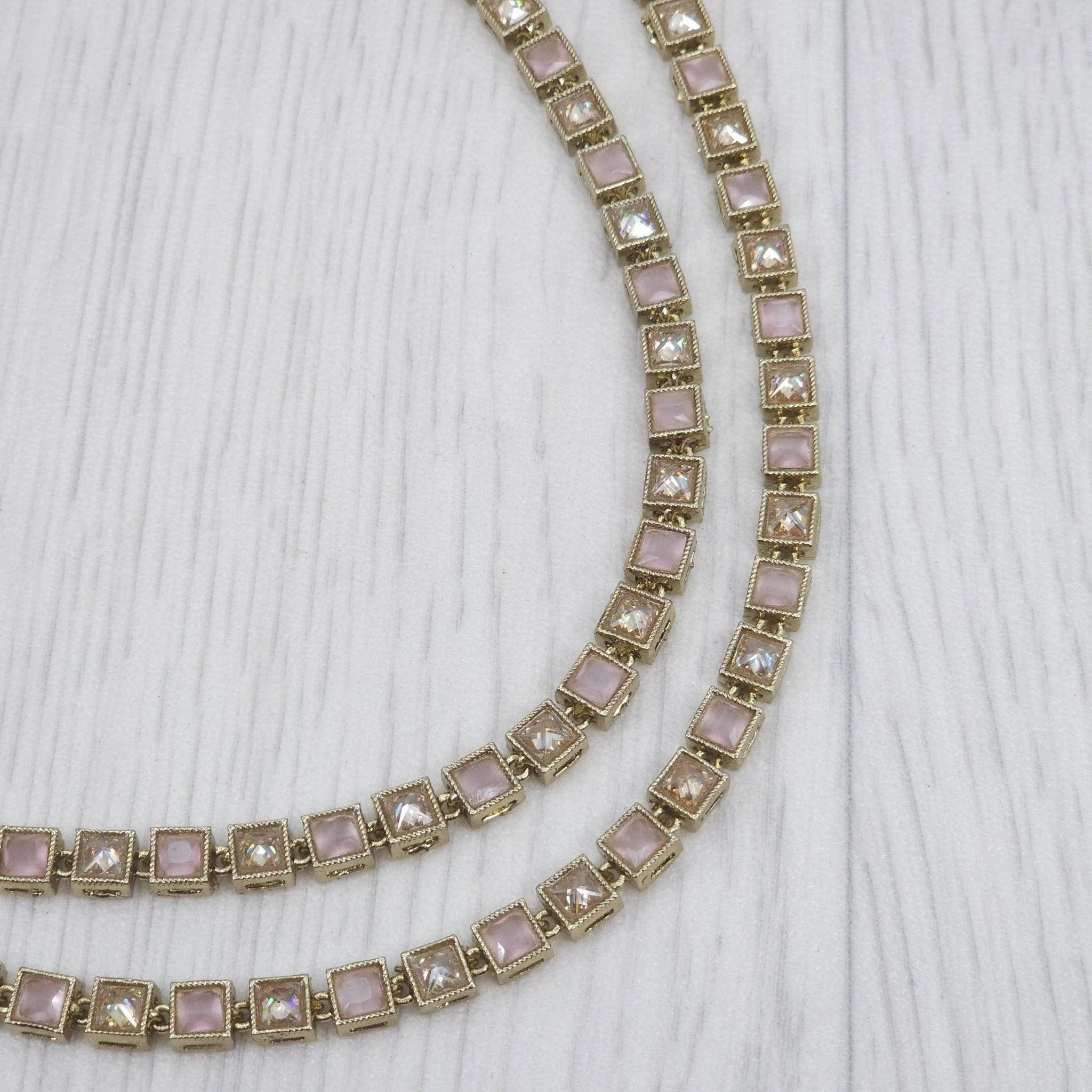 Monalisa Antique Gold Polki detailed Anklets - Square