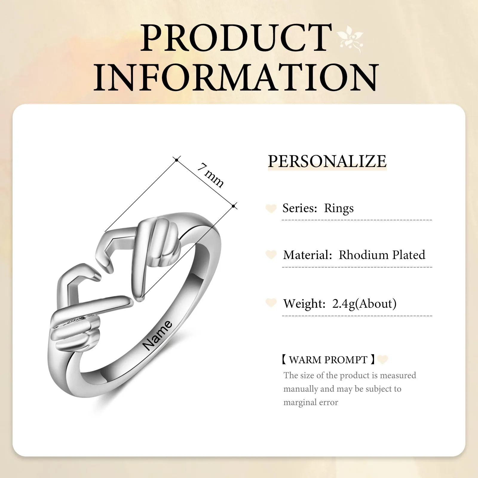 Name Heart Ring- S925 Sterling Silver Ring