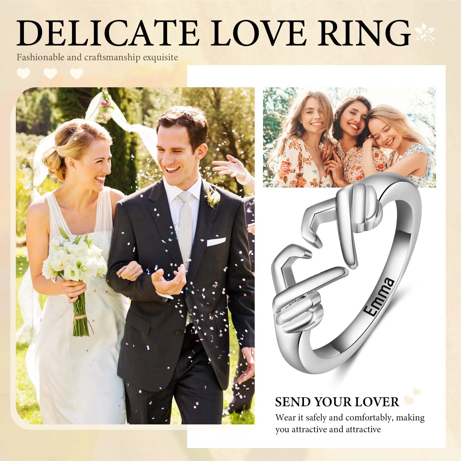 Name Heart Ring- S925 Sterling Silver Ring