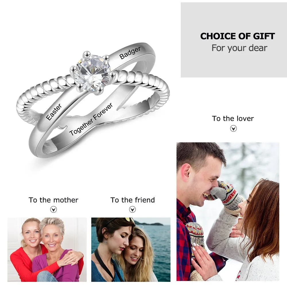 Personalised Engraved Ring-925 Sterling Silver Ring Australia