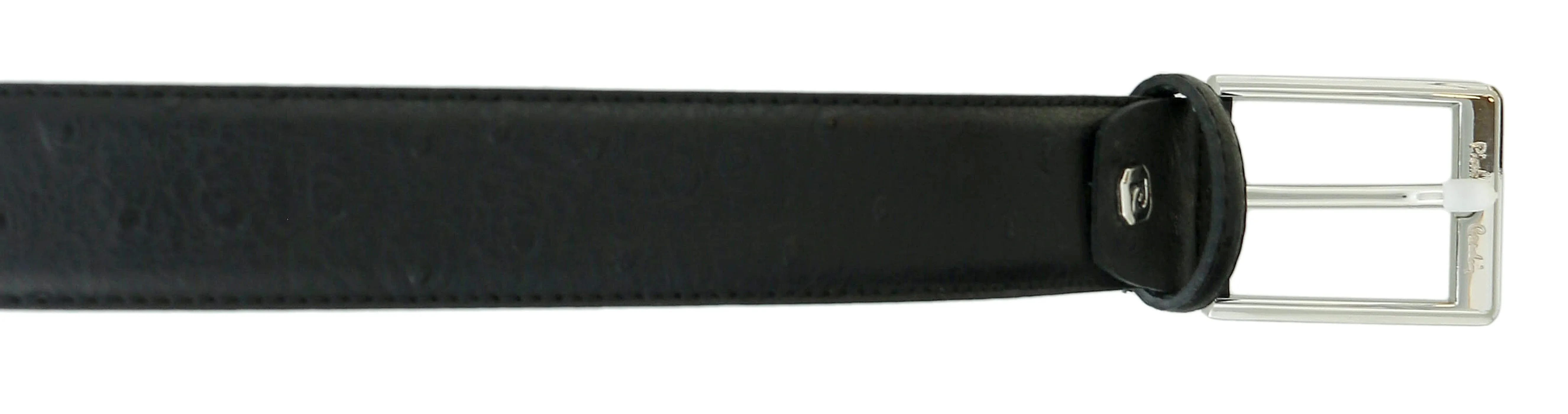 Pierre Cardin Black Embossed Classic D-Ring  Adjustable Buckle Belt Adjustable Mens Belt-