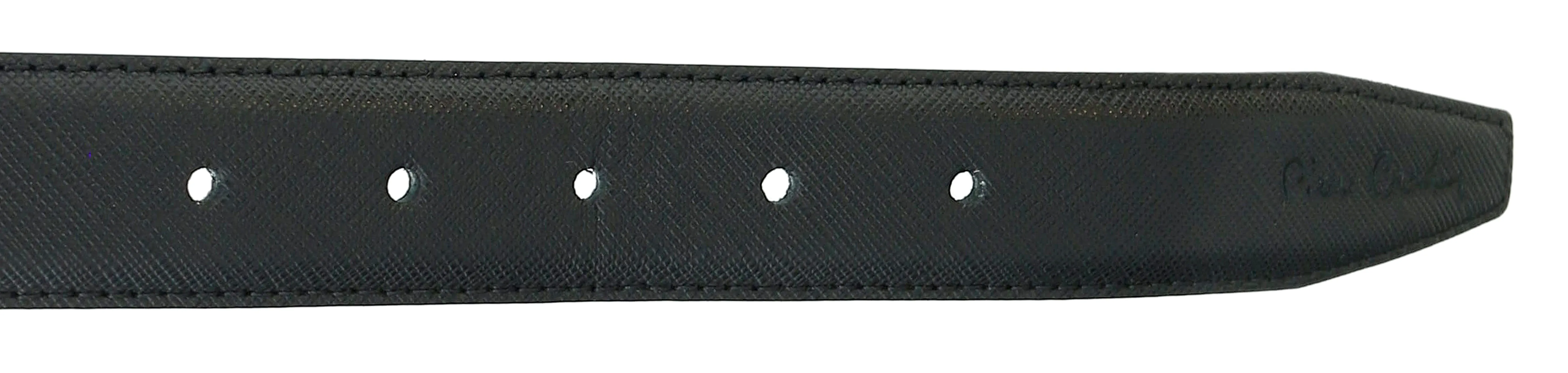 Pierre Cardin Black Textured Classic Silver D-Ring Adjustable Belt Adjustable Mens Belt-