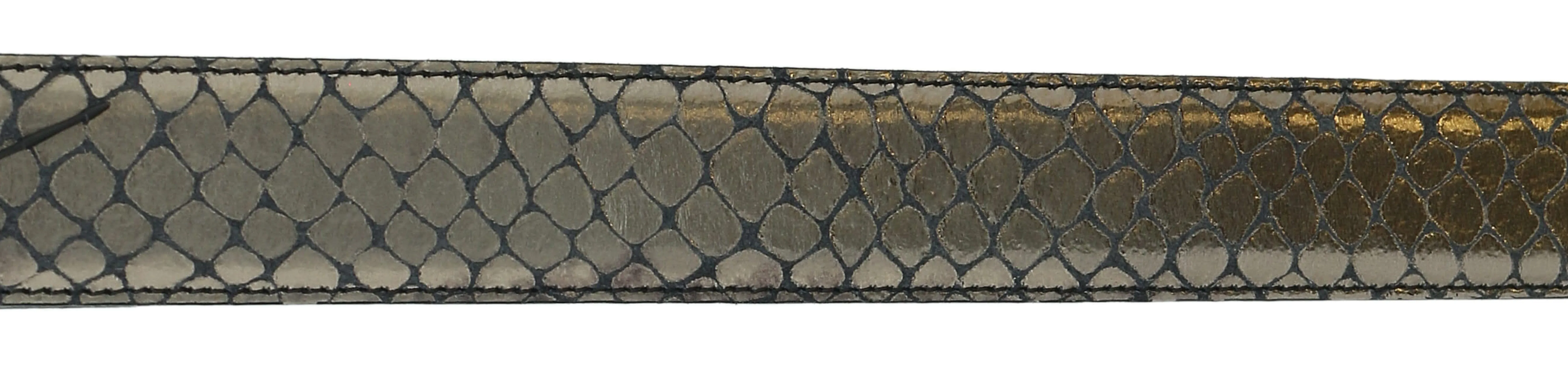 Pierre Cardin Metallic Grey Python Embossed Classic D-Ring Adjustable Belt Adjustable Mens Belt-