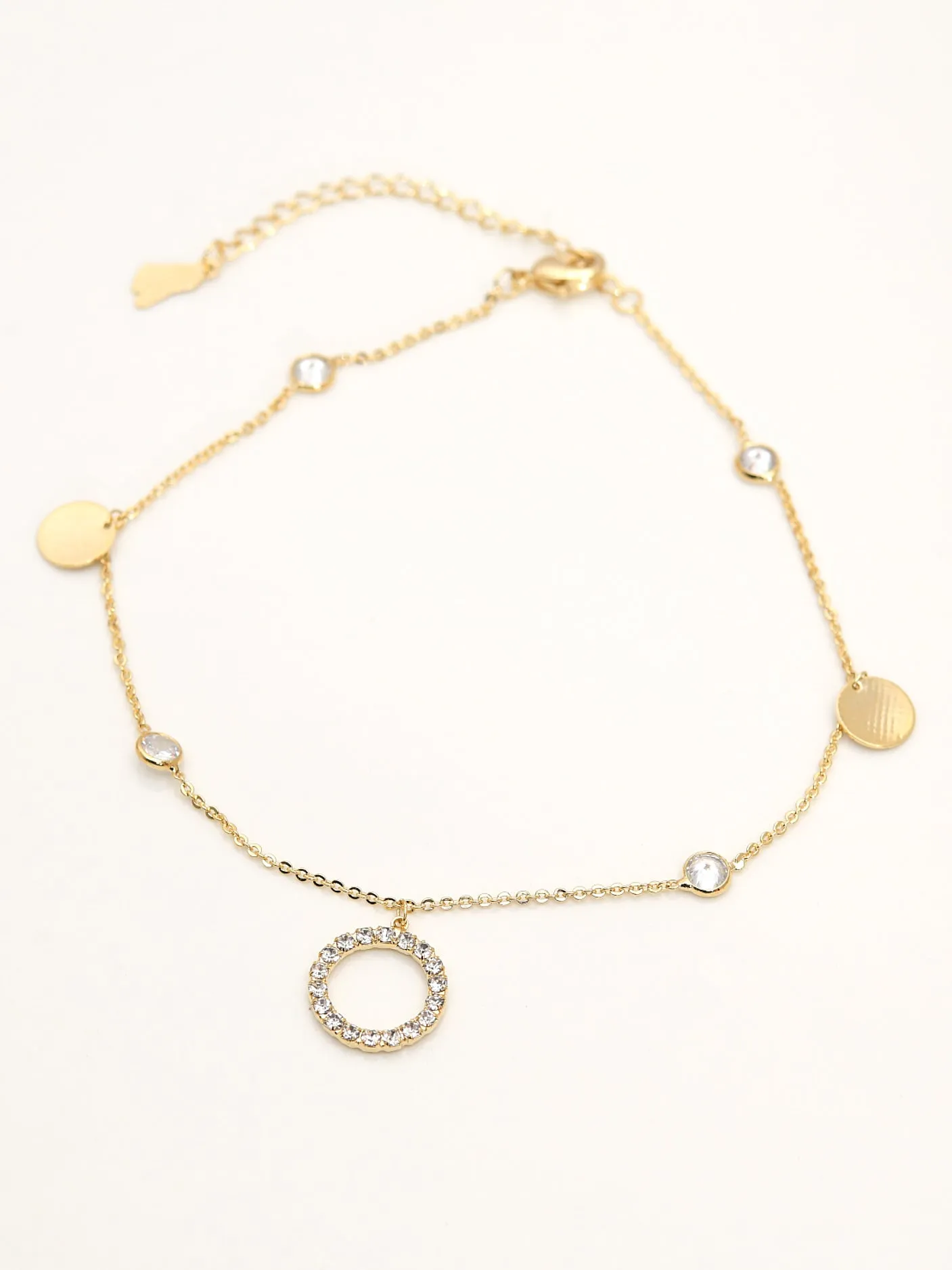Rhinestone Ring Anklet