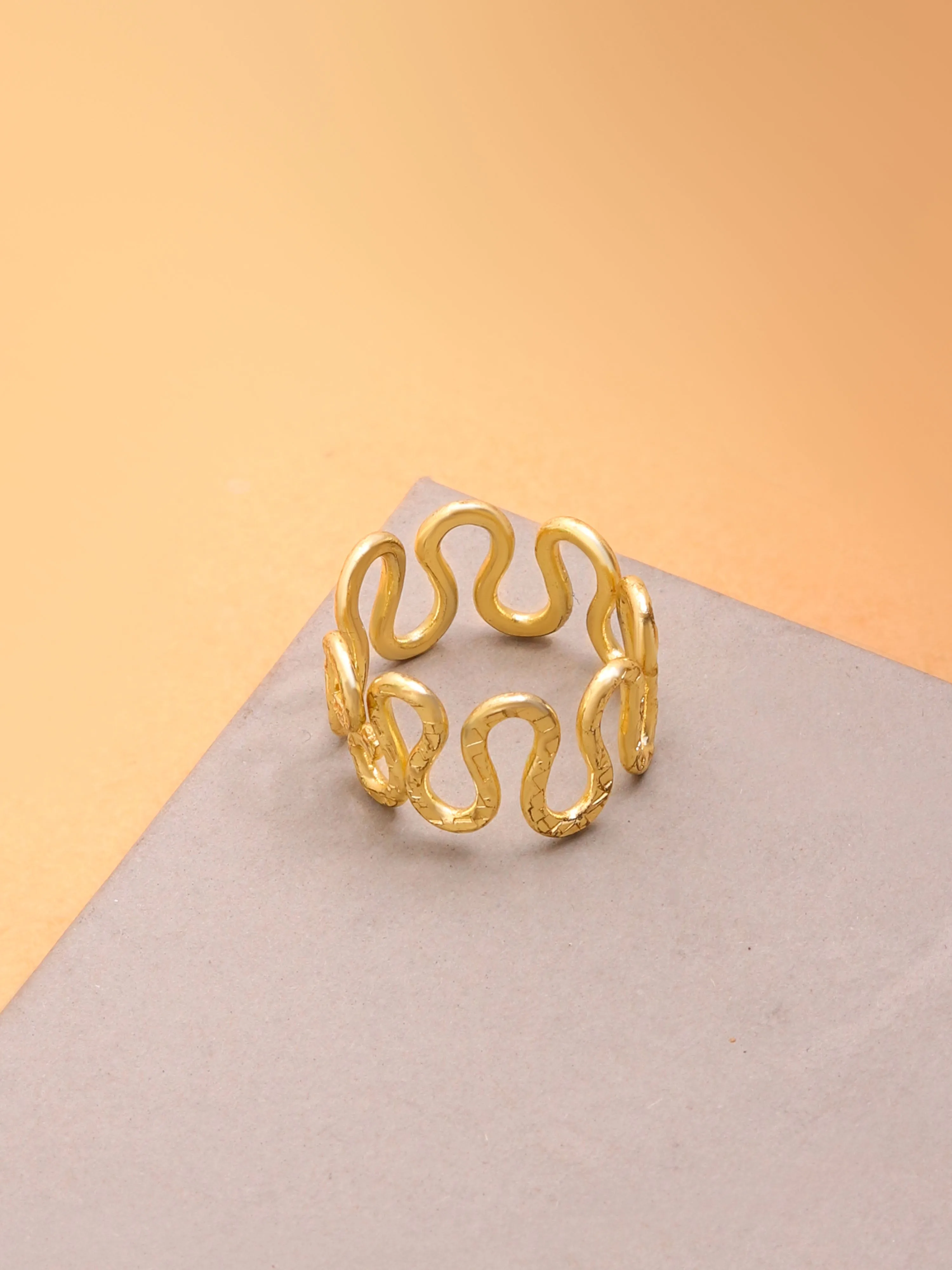 Roller Statement Brass Adjustable Ring