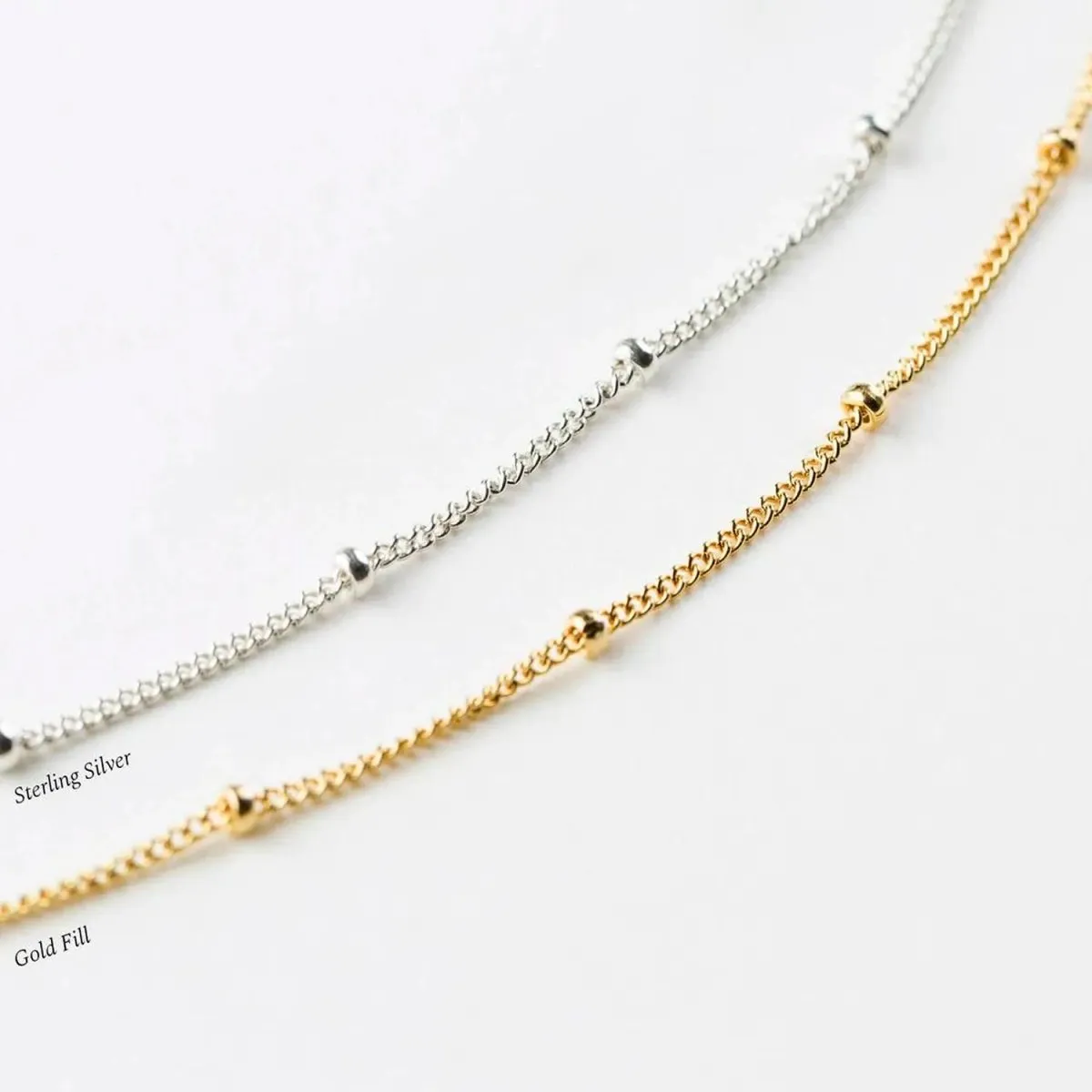 Silver Satellite Ankle Bracelets