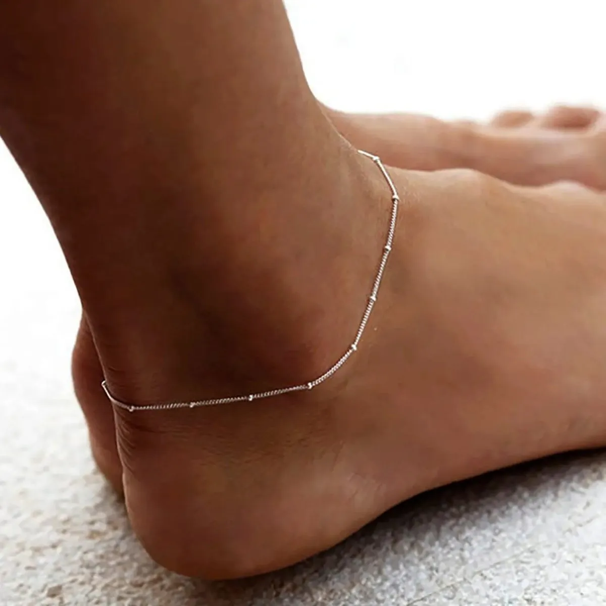 Silver Satellite Ankle Bracelets