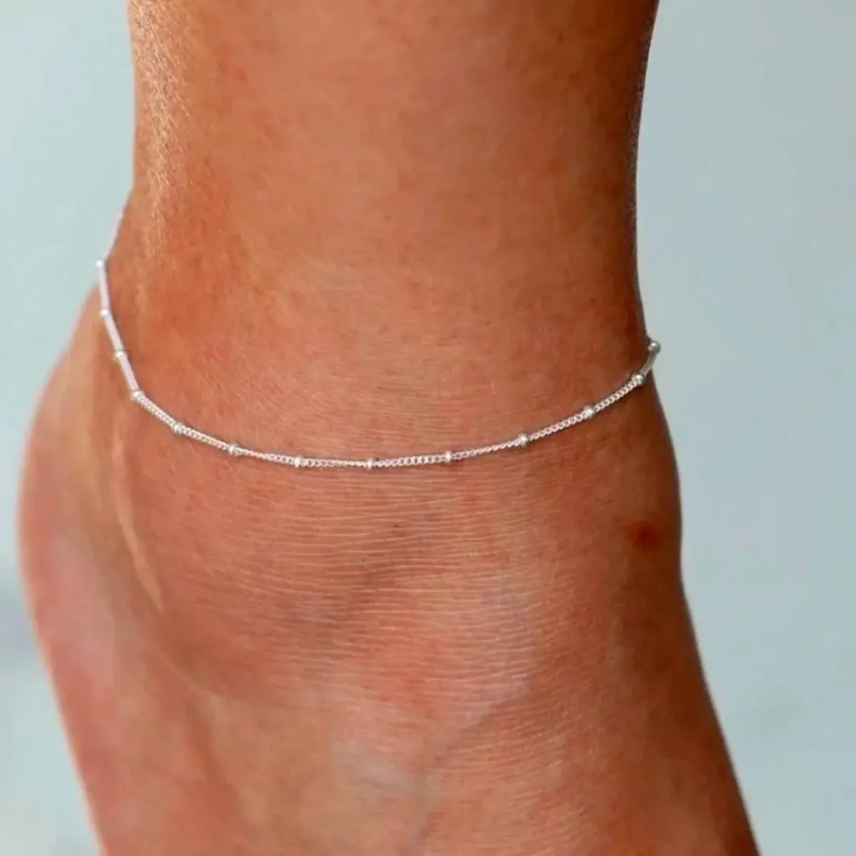 Silver Satellite Ankle Bracelets