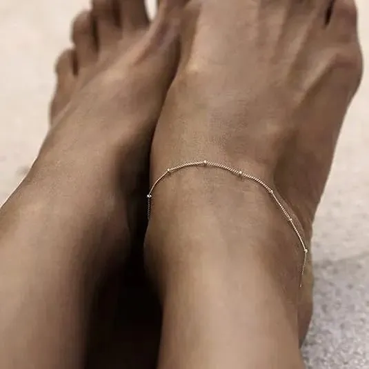 Silver Satellite Ankle Bracelets