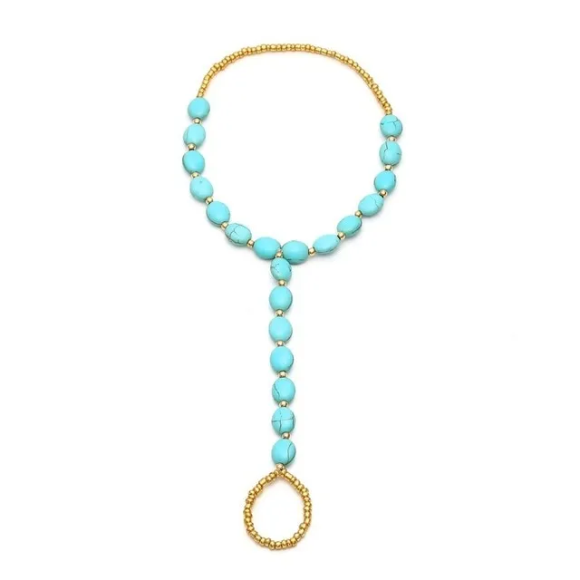 Simple Beach Foot Jewelry For Women Stone Beads Handmade