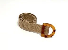 Taupe Elasticated Straw Belt