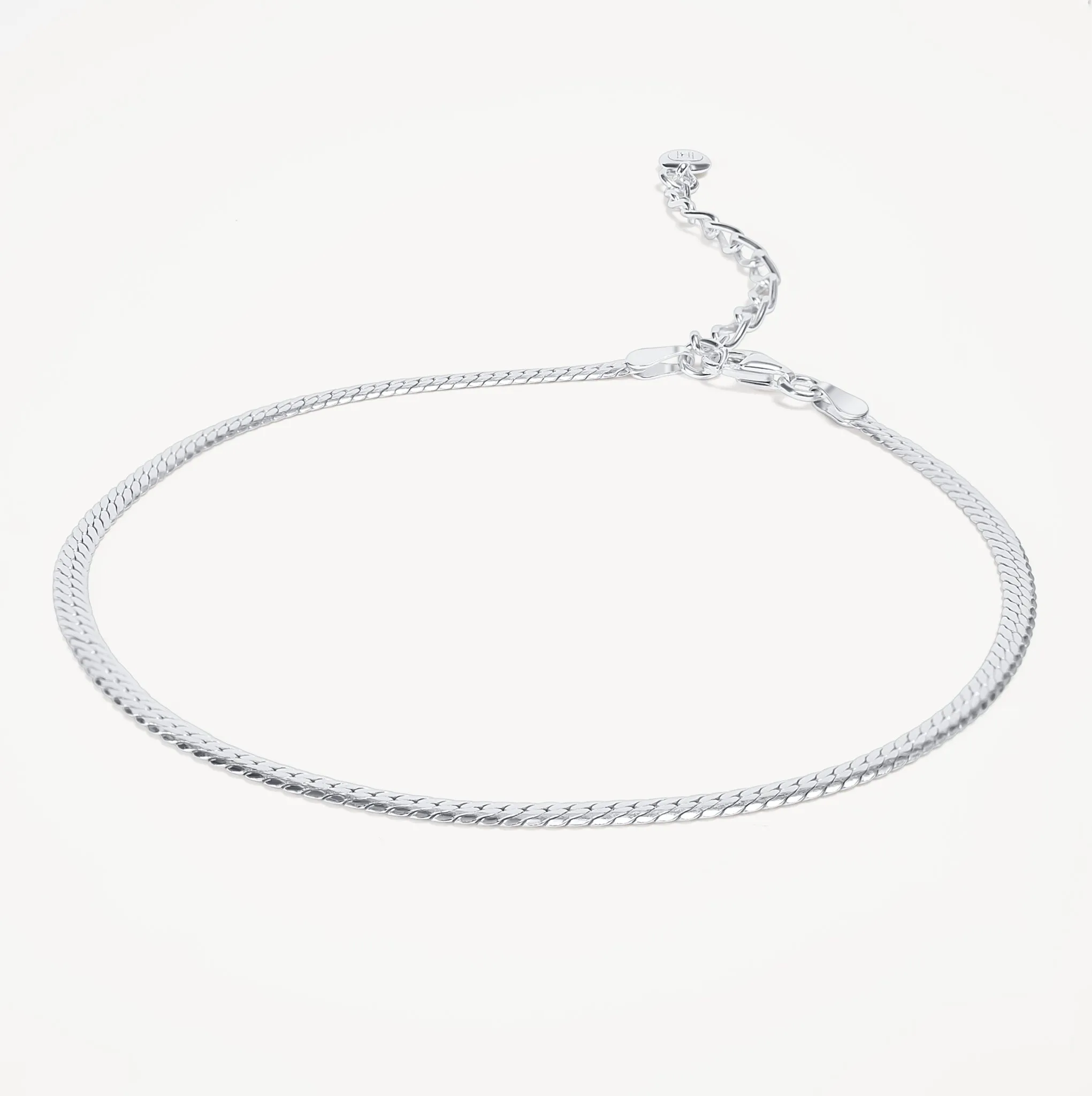 Thin Herringbone Chain Anklet