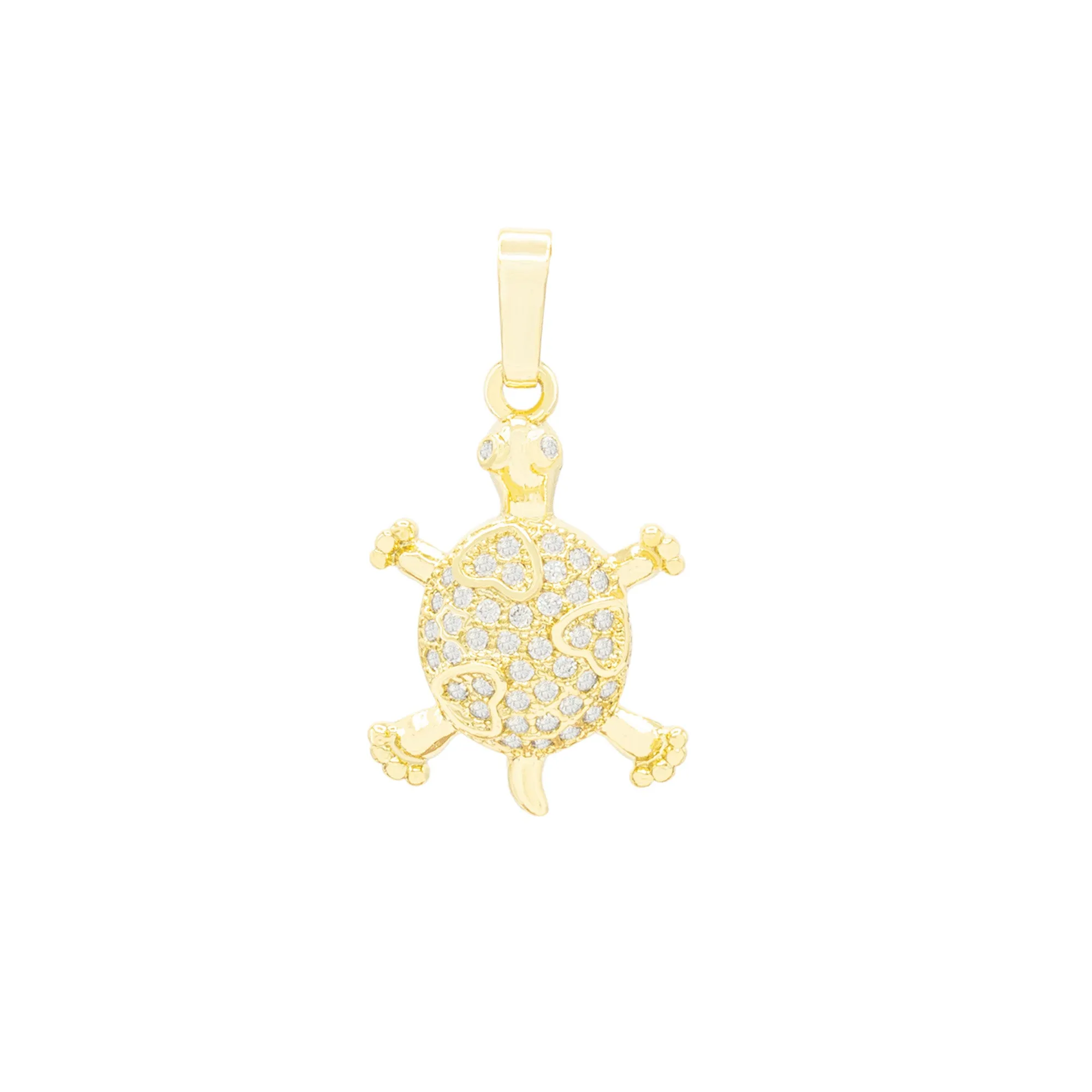 Turtle CZ Pendant 14K Anklet Bracelet Gold Filled Cubic Zirconia Charm Rope Foot Set 10" WomenJewelry