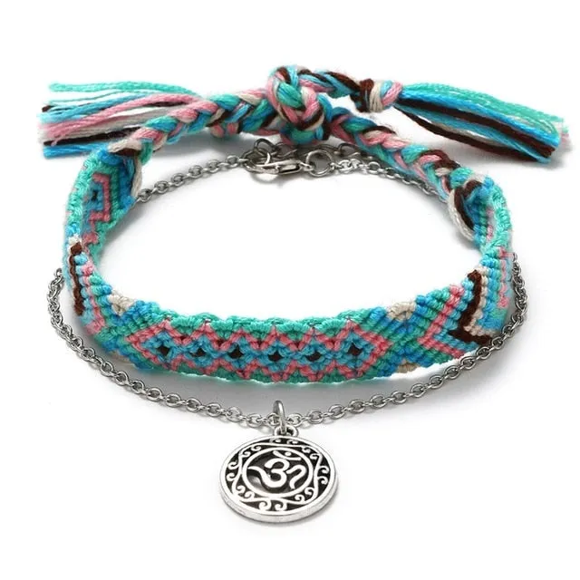 Vintage OM Rune Weave Anklets For Women 2019