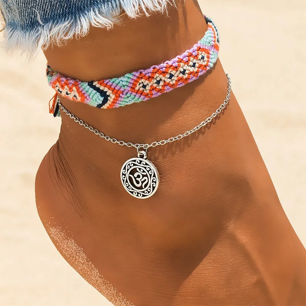 Vintage OM Rune Weave Anklets For Women 2019