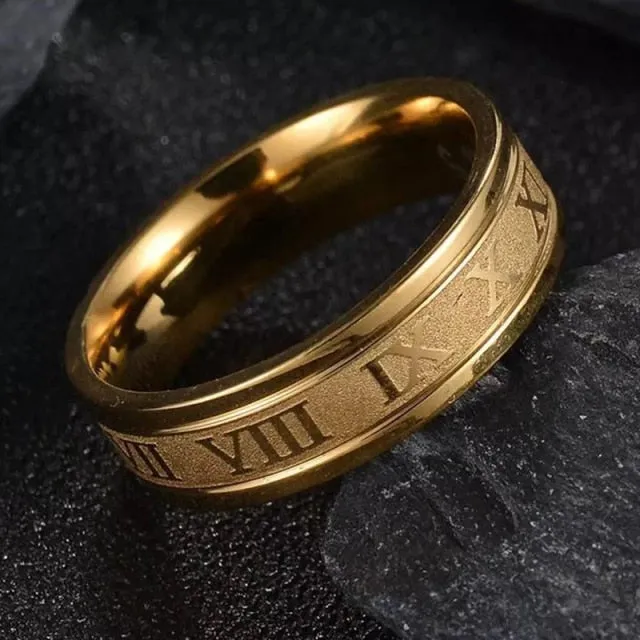 Vintage Roman Numerals Men Rings