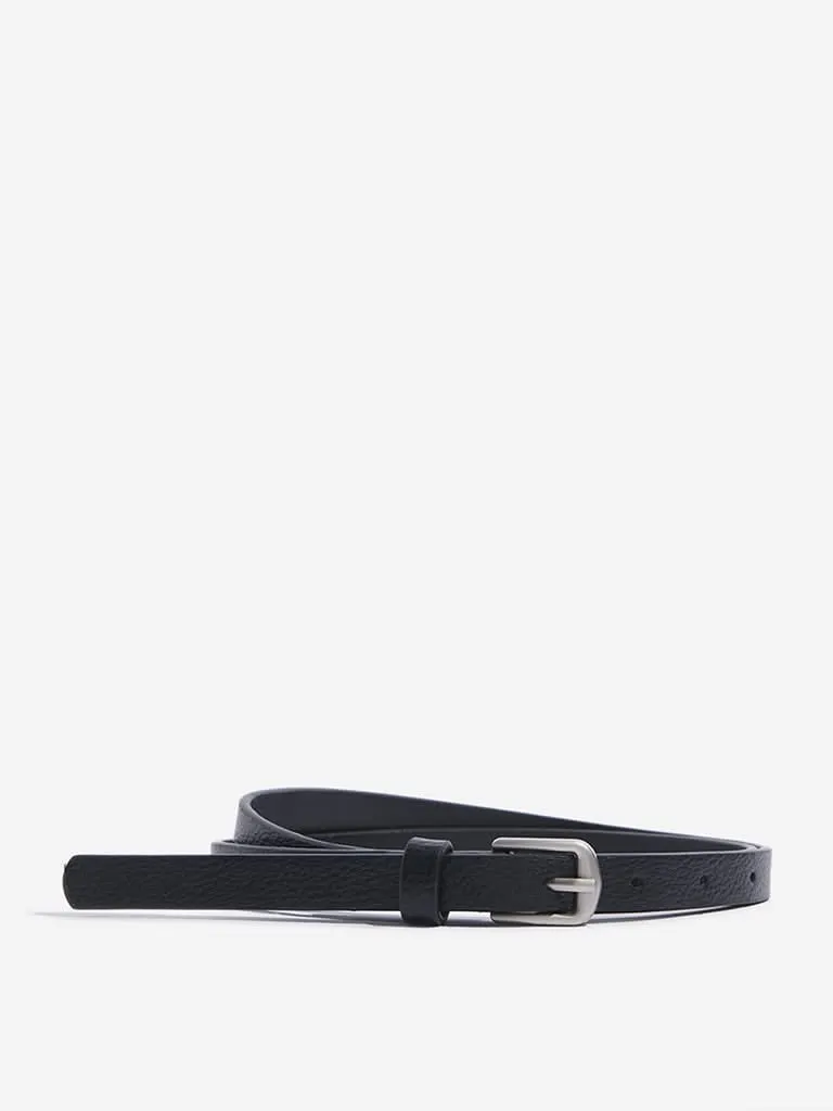 Westside Accessories Black Textured Belts Pack Of 2