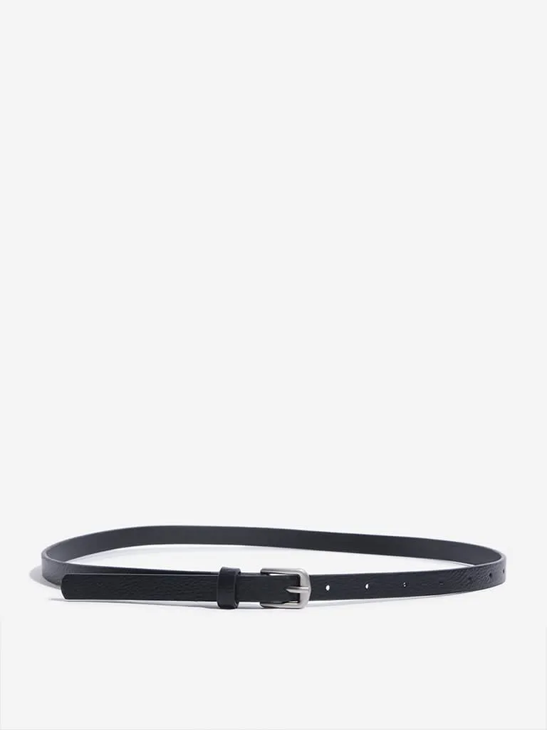 Westside Accessories Black Textured Belts Pack Of 2