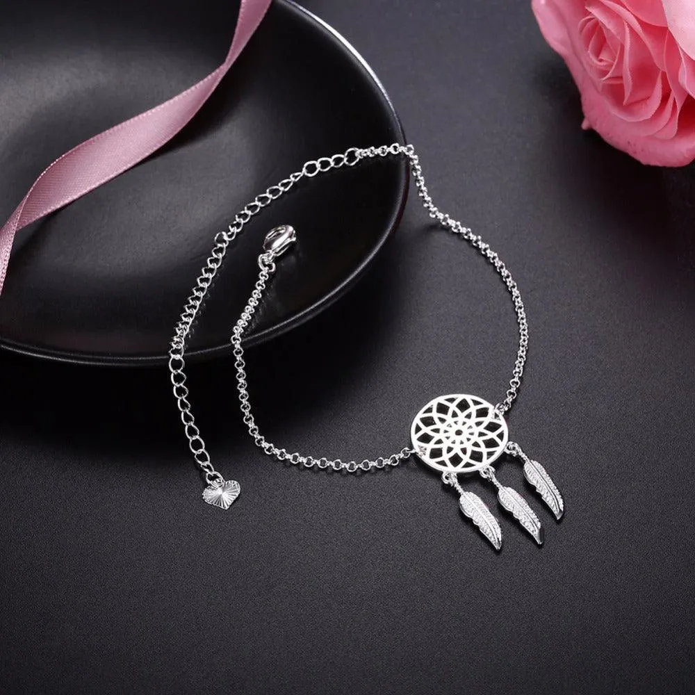 Women’s Fashion Foot Chain, Silver Color Anklets, Casual Jewelry for Girls